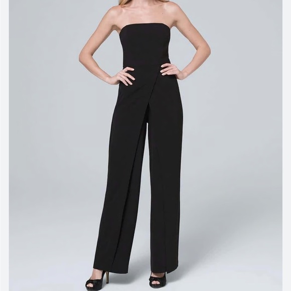White House Black Market Elegant Black Strapless Jumpsuit. Size 4. - Picture 6 of 14